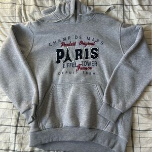 Paris, France Gray Hoodie- L/XL